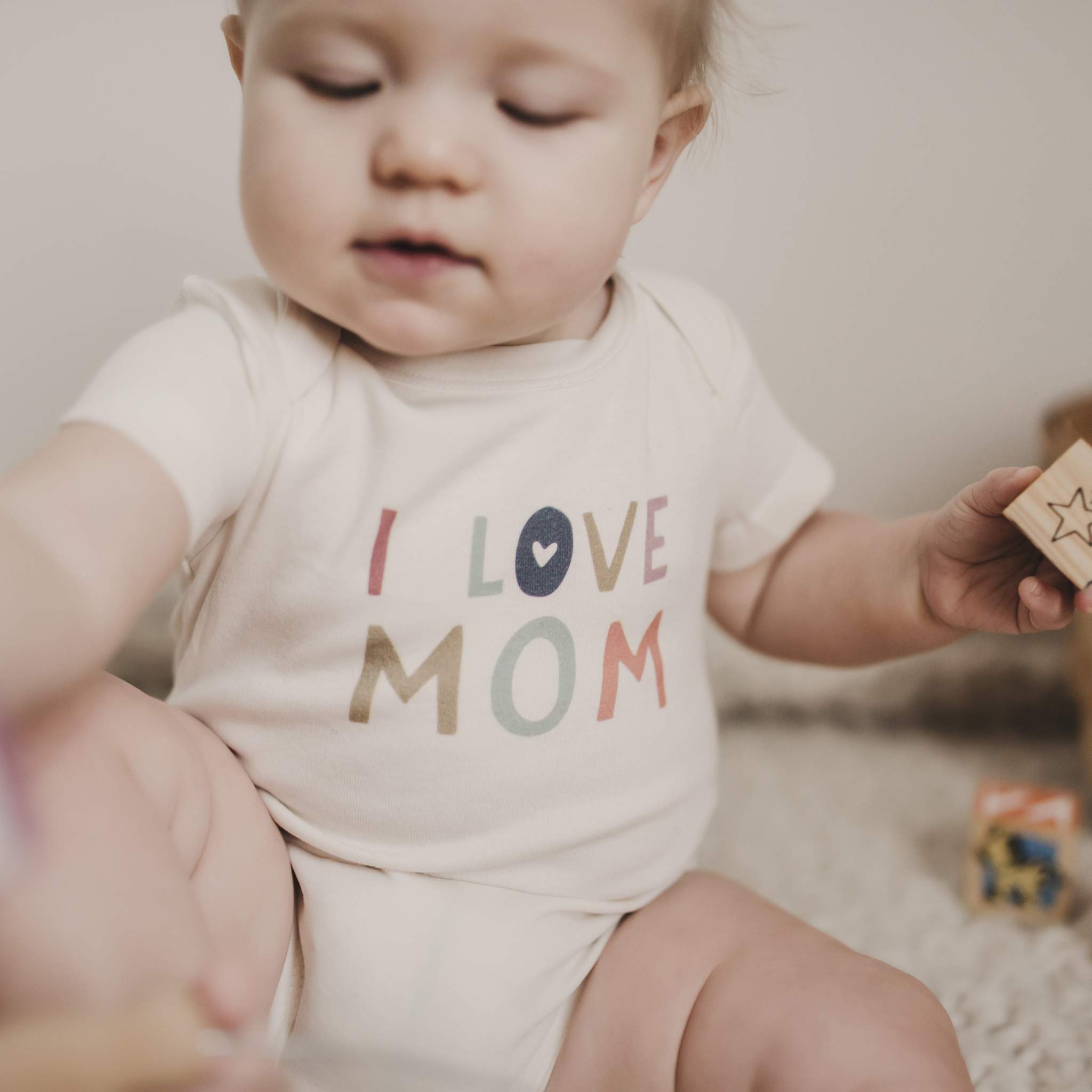 Graphic Onesie - "I Love Mom"