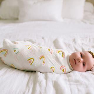 Muslin Swaddle - Pastel Rainbow