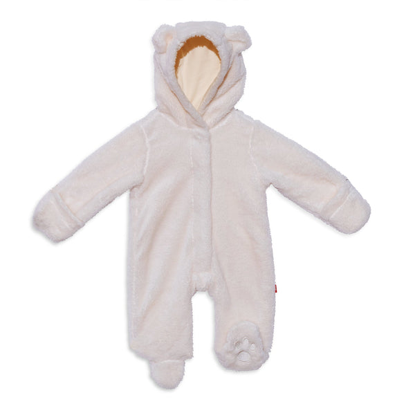 Minky Magnetic Bear Bunting - Egret with Solid Lining