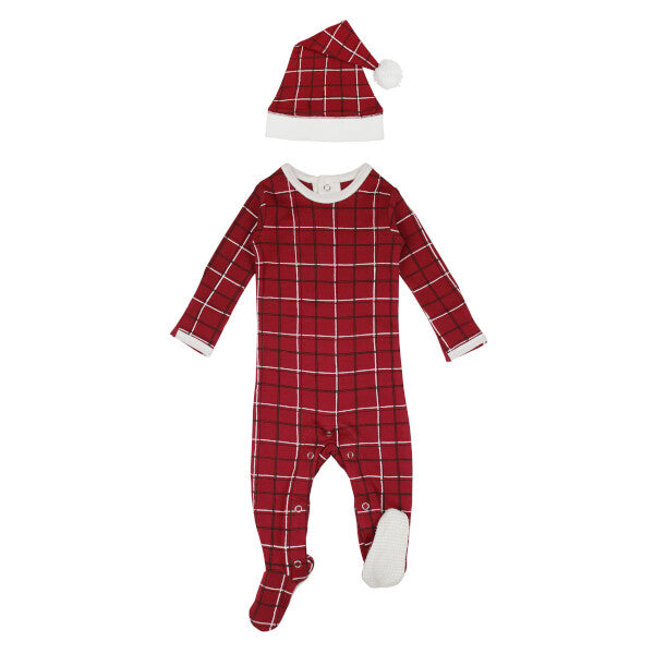 Organic Cotton Footie & Cap Set - Santa Baby