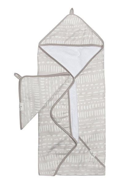 Hooded Towel Set - Grey Mudcloth