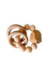 Hayes Silicone & Wood Teether Ring - Various