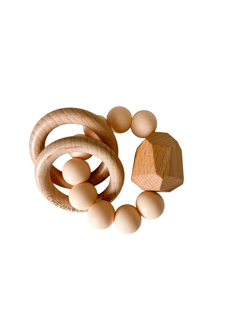 Hayes Silicone & Wood Teether Ring - Various