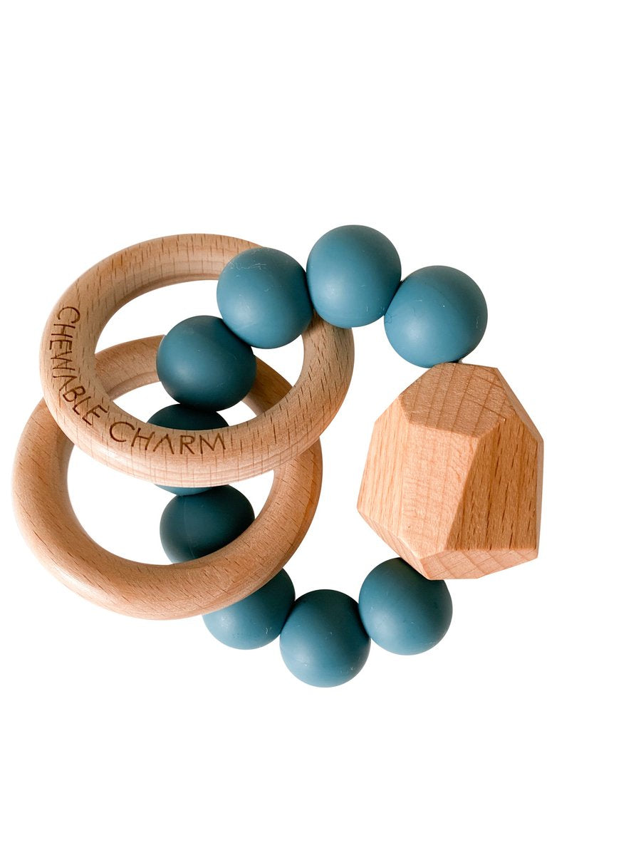 Hayes Silicone & Wood Teether Ring - Various