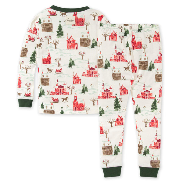 Big Kids Tee & Pant PJ Set - Holiday Village