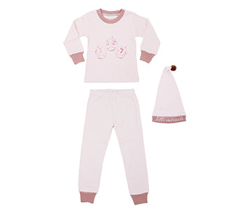 Pajama and Cap Set - Mauve Little Miracle