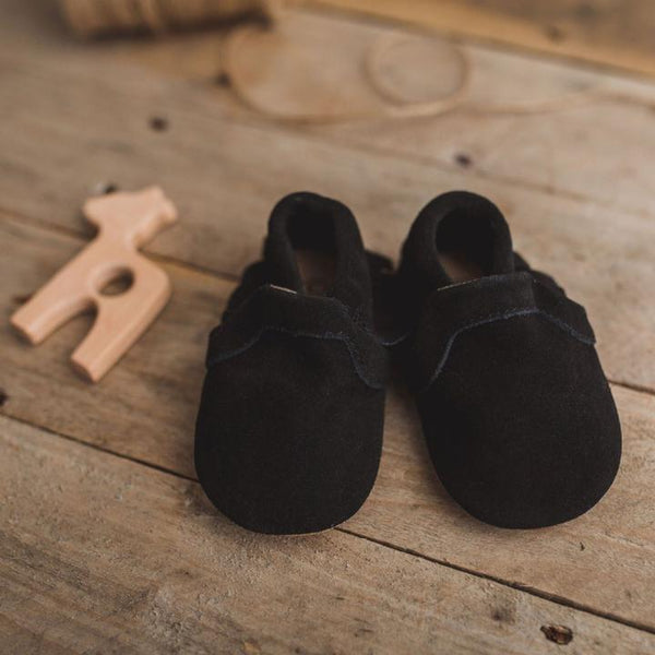 Soft Sole Suede Moccasin - Black