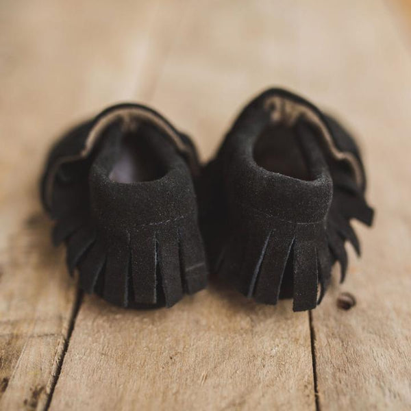 Soft Sole Suede Moccasin - Black