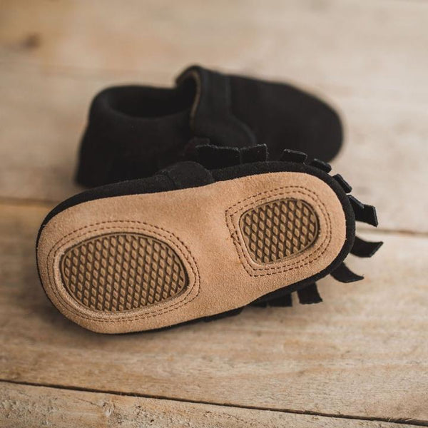 Soft Sole Suede Moccasin - Black