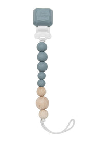 Color Pop Silicone and Wood Pacifier Clip - Various