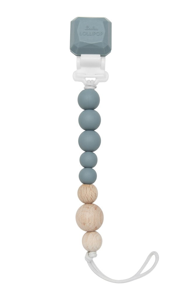 Color Pop Silicone and Wood Pacifier Clip - Various