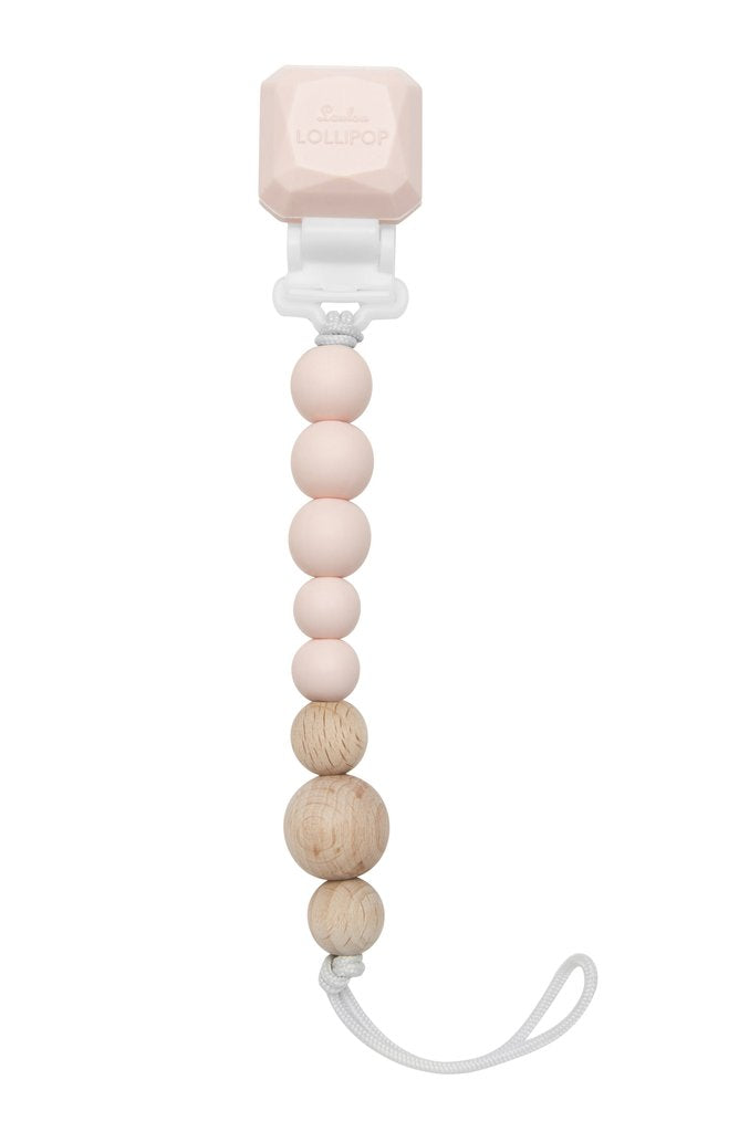 Color Pop Silicone and Wood Pacifier Clip - Various