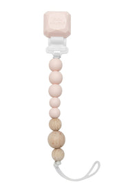 Color Pop Silicone and Wood Pacifier Clip - Various