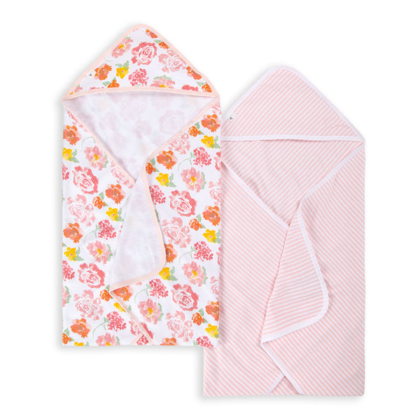 Rosy Spring Organic Hooded 2 Pack Towels