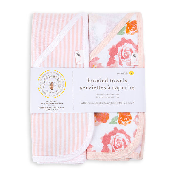 Rosy Spring Organic Hooded 2 Pack Towels