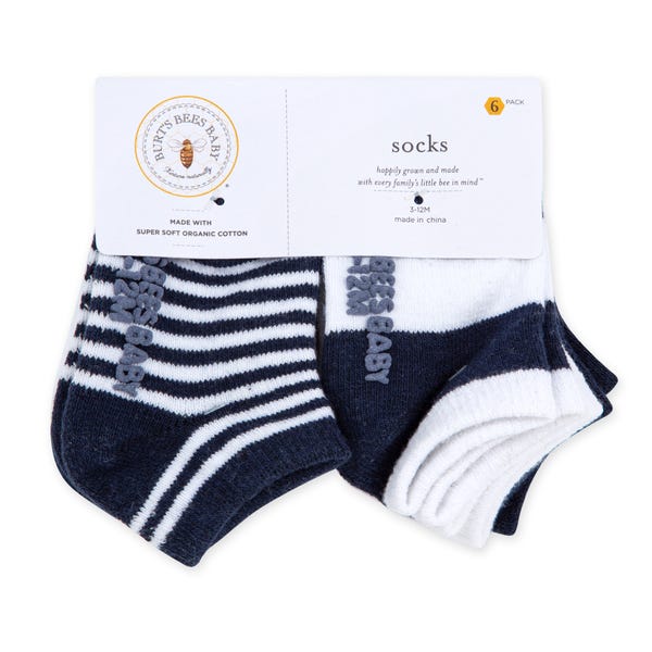 6 Pack Organic Cotton Ankle Socks - Midnight