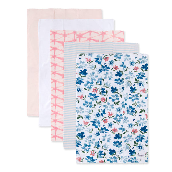 Organic Baby Burp Cloths - Set of 5 - Botanical Gardens
