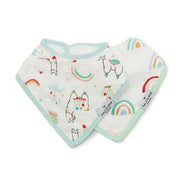 Luxe Muslin Bandana Bib Set - Llama/Rainbow