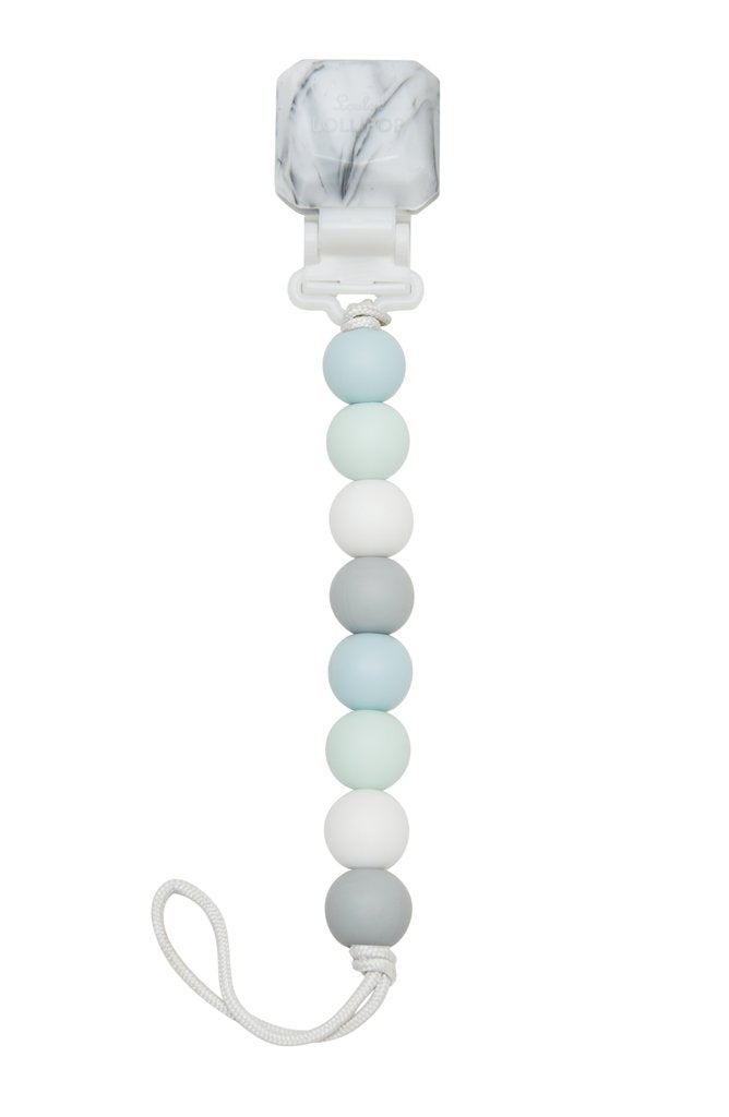 Color Pop Silicone and Wood Pacifier Clip - Various
