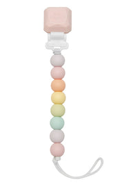 Color Pop Silicone and Wood Pacifier Clip - Various