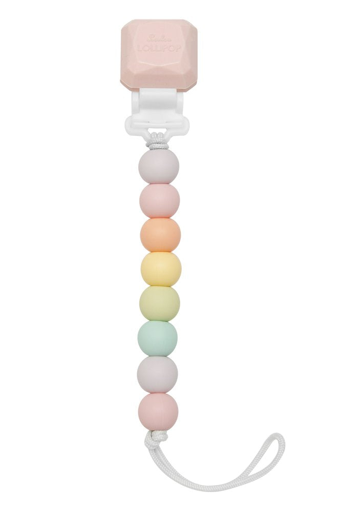 Color Pop Silicone and Wood Pacifier Clip - Various