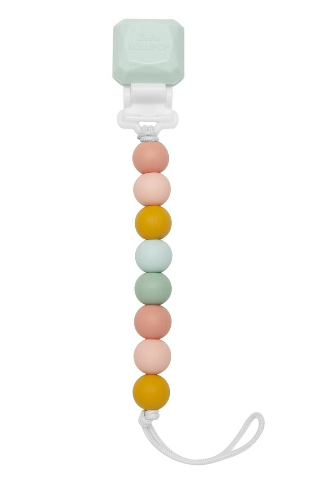Color Pop Silicone and Wood Pacifier Clip - Various
