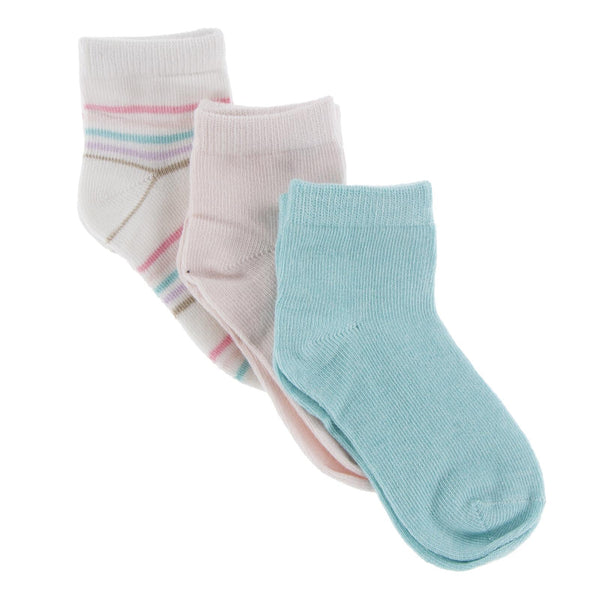Kickee Socks (Set of 3) - Macaroon, Cupcake Stripe and Summer Sky