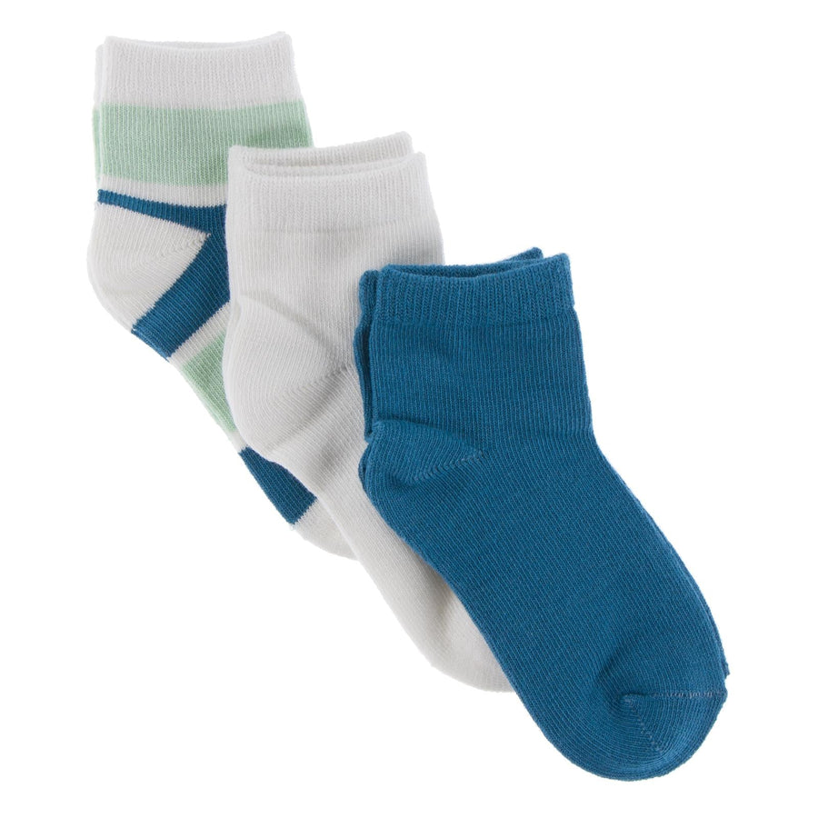 Kickee Socks (Set of 3) - Natural, Seaside Cafe Stripe and Seaport