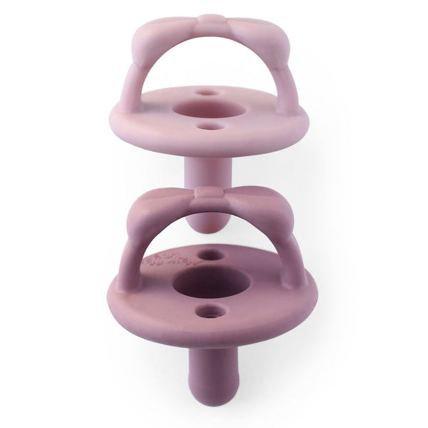 Bow Sweetie Soother Pacifiers - 2 Pack - Lilac & Orchid