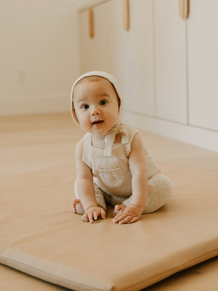 Knit Overalls - Natural Heather