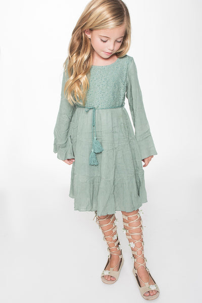 Lace Front Dress - Seafoam Green