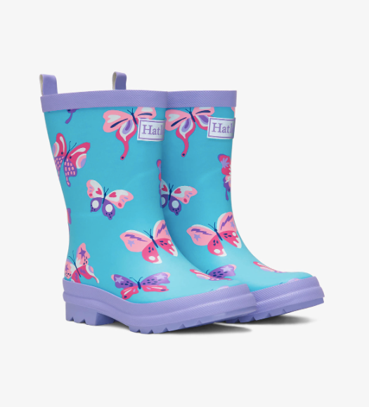 Rain Boots - Doodle Butterflies Matte