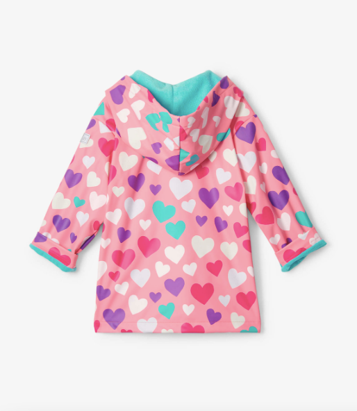 Color-Changing Raincoat - Colorful Hearts