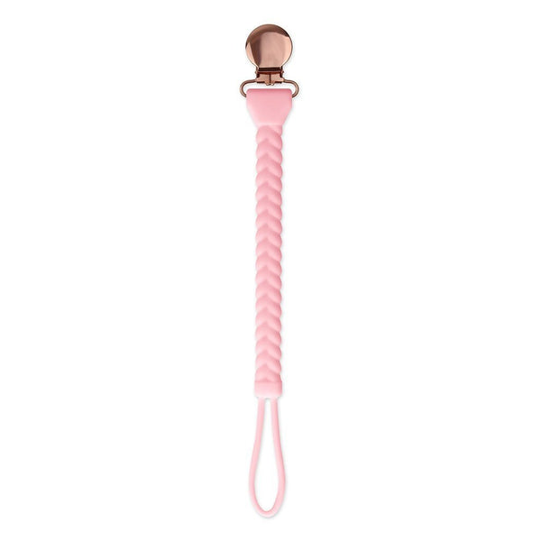 Braided Sweetie Strap Silicone One Piece Pacifier Clip - Various Colors