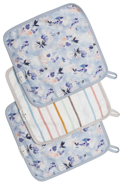 Muslin Washcloth Set - Ink Floral