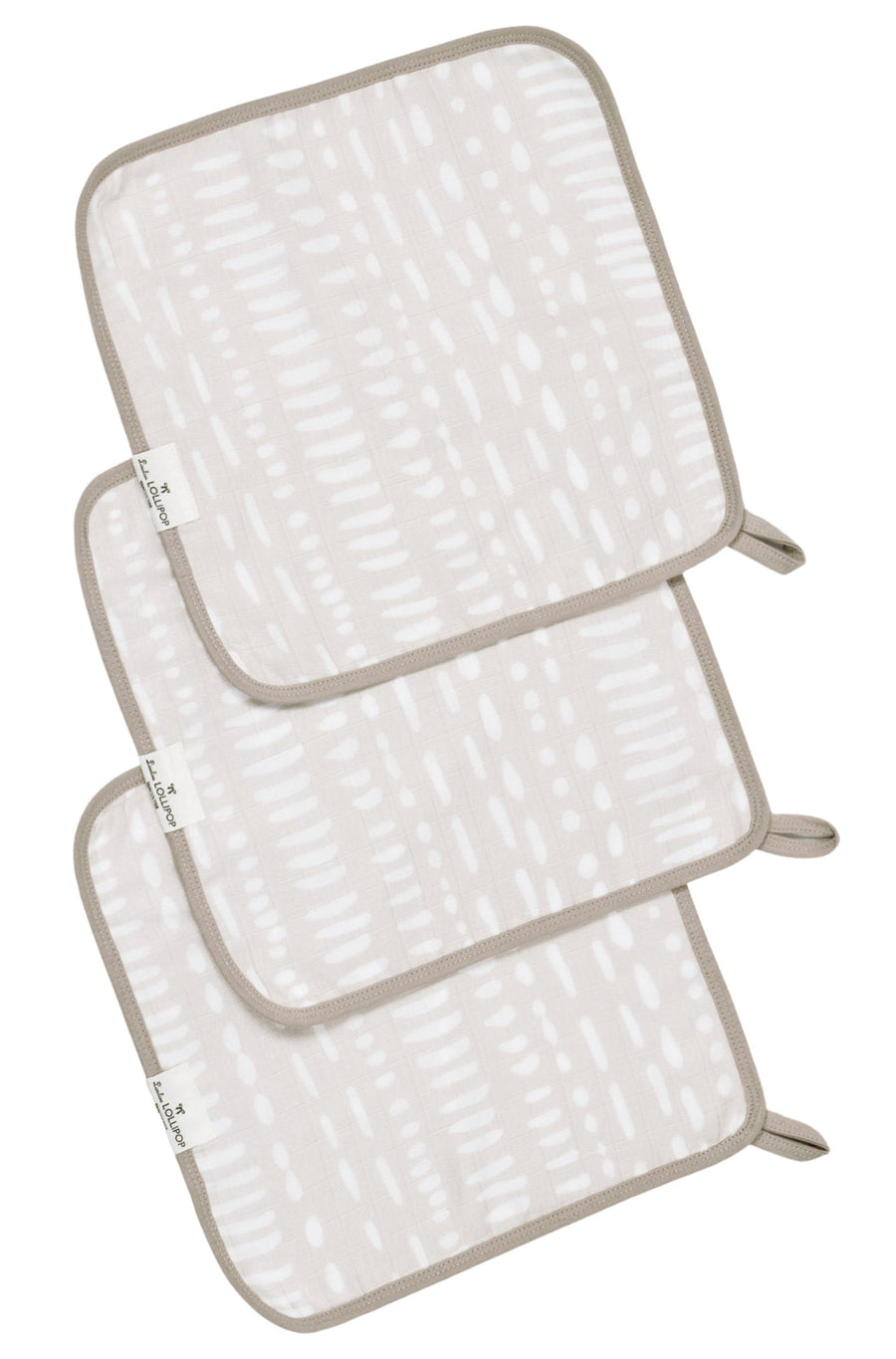 Muslin Washcloth Set - Grey Mudcloth
