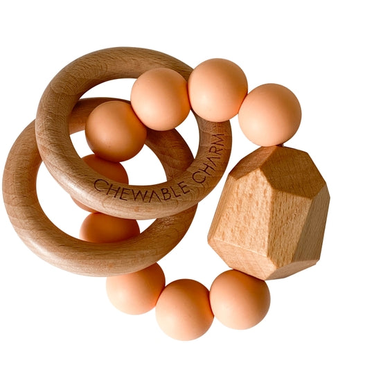 Hayes Silicone & Wood Teether Ring - Various