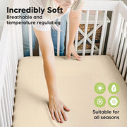 Organic Fitted Crib Sheet Khaki - Set of 2