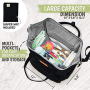 Original Diaper Backpack with Changing Pad - Trendy Black