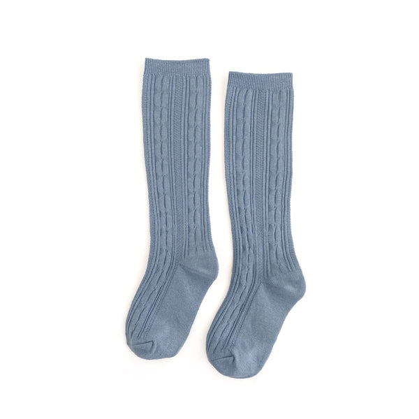 Cable Knit Knee High Socks - Various Colors and Sizes