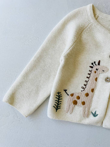 Animal Safari Knit Cardigan - Natural