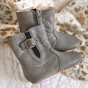 Saddle Riding Boot with Weatherproof Sole - Dusty Gray