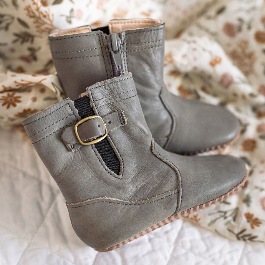 Saddle Riding Boot with Weatherproof Sole - Dusty Gray