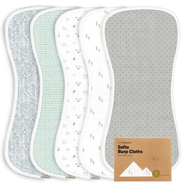 Organic Urban Burp Cloths - Nordic - Set of 5