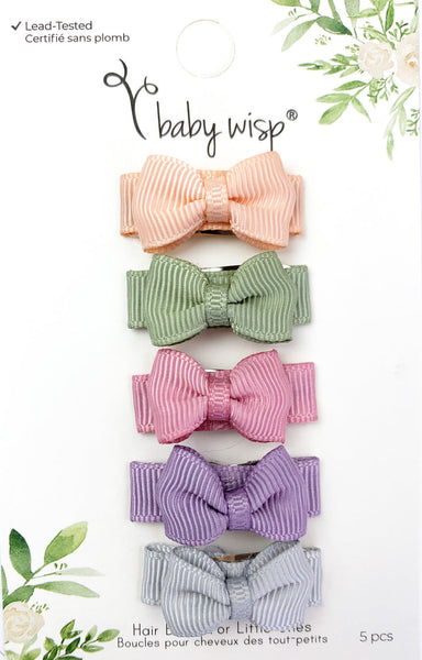 5-Piece Tiny Tuxedo Snap Hair Bows - Various Colors