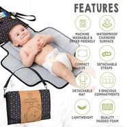Ezee Diaper Changing Mat - Black Geo