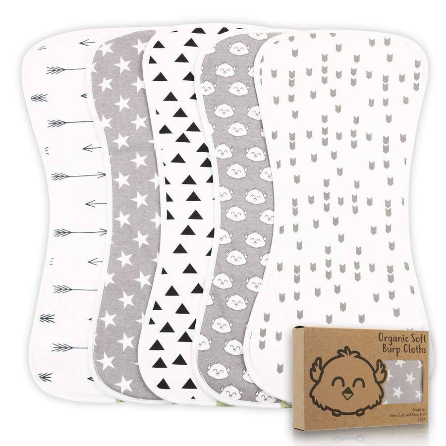 Organic Burp Cloths Grayscape - Set of 5