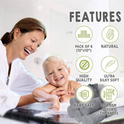 Deluxe Baby Washcloths - Cool Gray