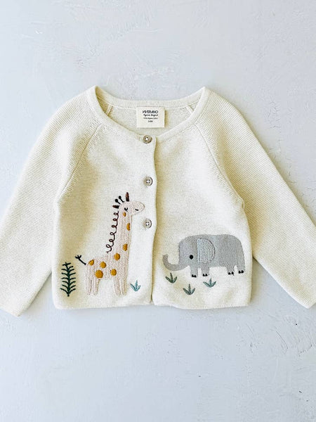 Animal Safari Knit Cardigan - Natural