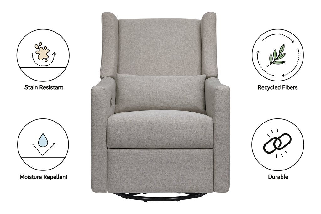 Kiwi Electronic Recliner and Swivel Glider in Eco - Performance Fabric - Grey